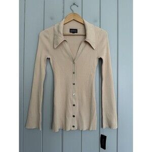 DANIELLE BERNSTEIN Cream Cardigan Sweater